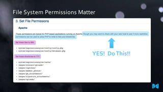 File System Permissions Matter

YES! Do This!!

 