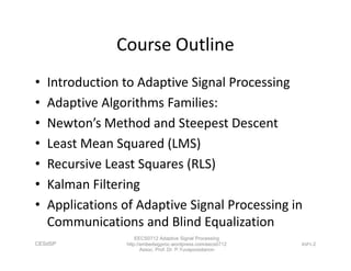 Introduction to adaptive signal processing | PDF