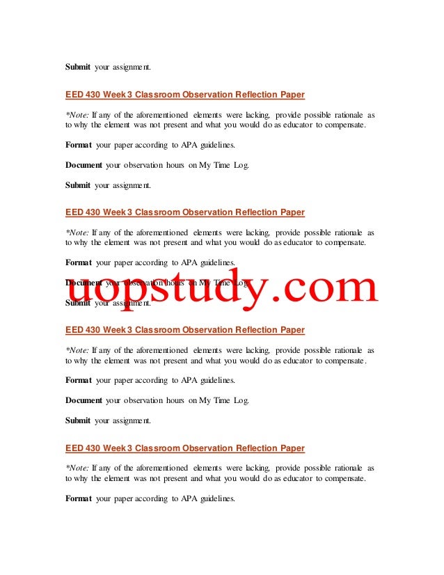 Sample classroom observation summary image