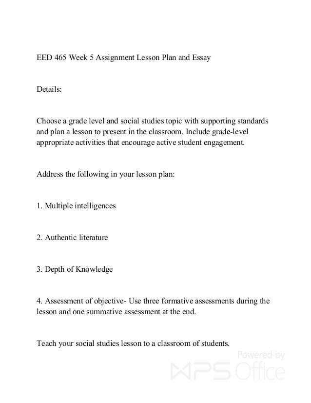Eed 465 lesson plan and essay 08 image