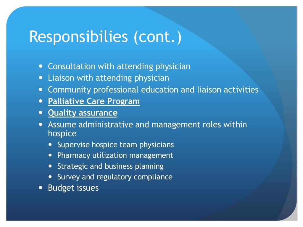 Medical Director Responsibilities and Hospice Eligibility and Recerti…