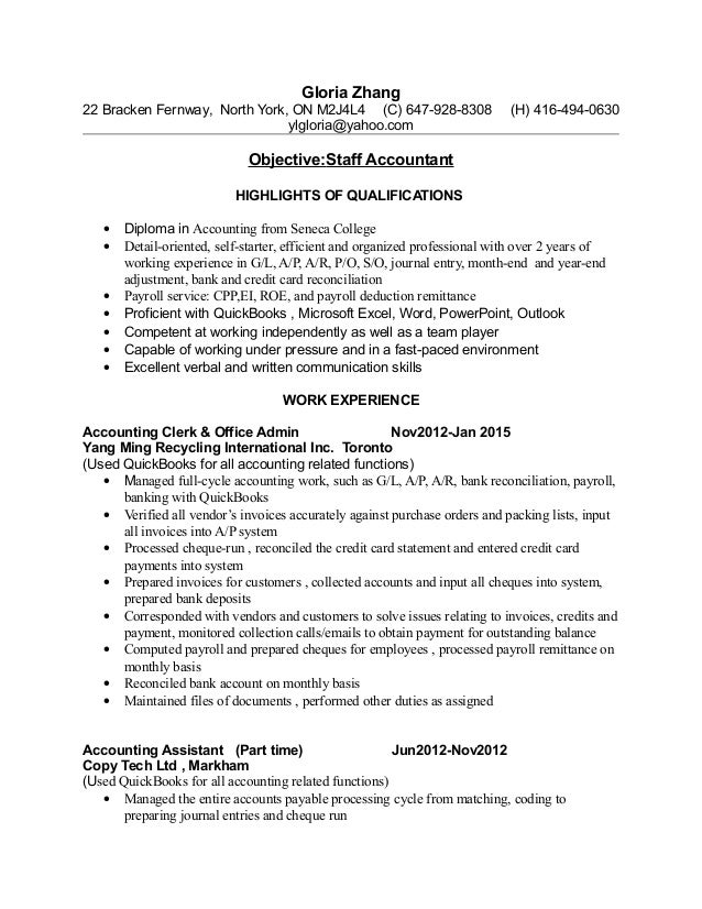 accounting clerk and office admin resume
