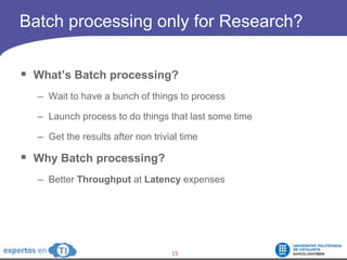 Batch processing only for Research?<br />What’s Batch processing?<br />Wait to have a bunch of things to process<br />Laun...