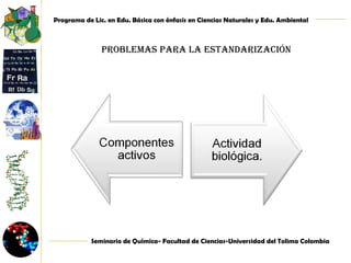 Problemas para la estandarización  