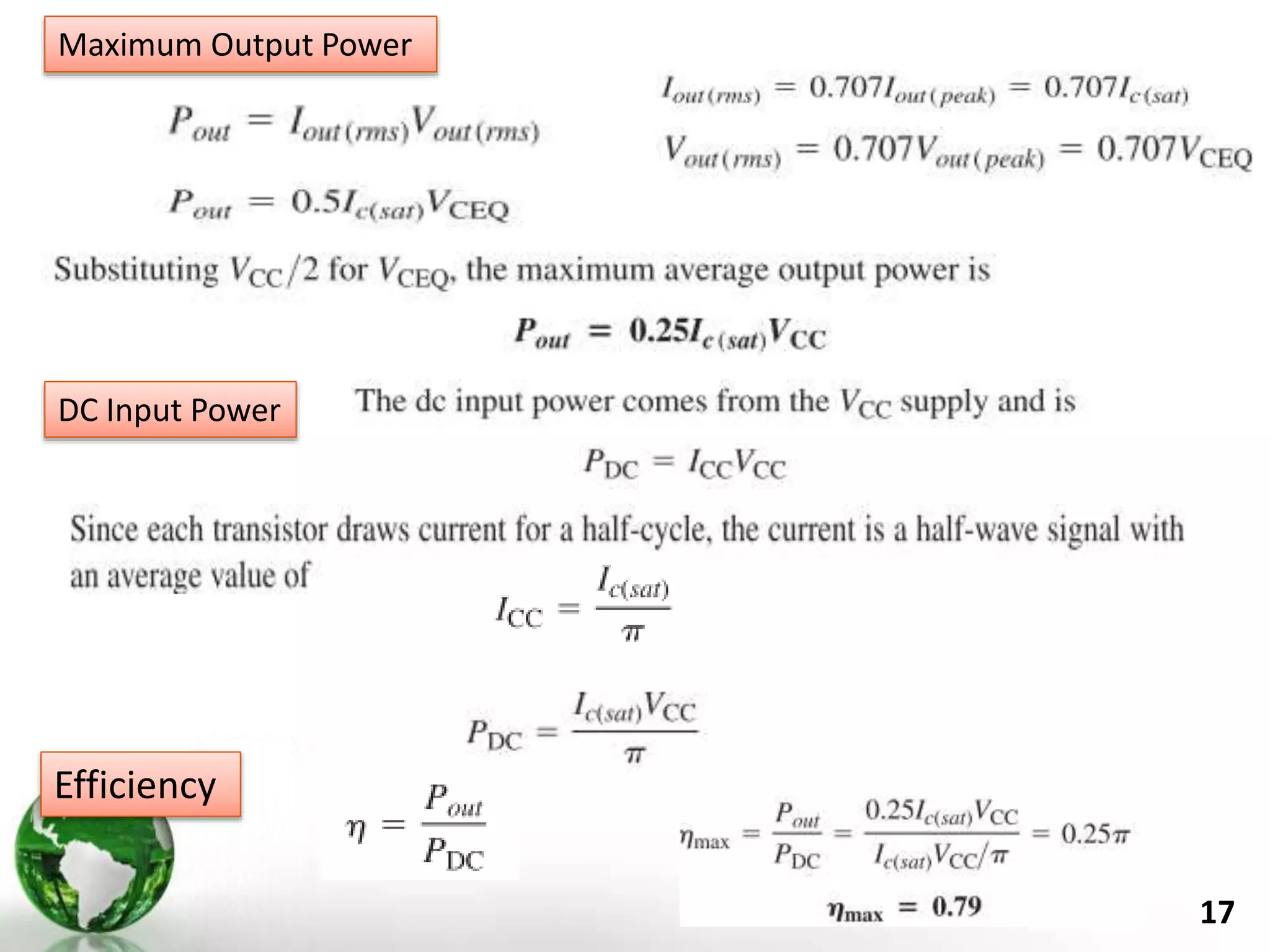 17
Maximum Output Power
DC Input Power
Efficiency
 