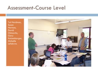 Assessment-Course Level Tal Hardman, Susan Herman, David Chimovitz, Gary Ketzenbarger, Michelle Lefebvre. 