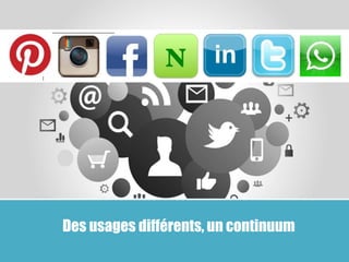 15 
Des usages différents, un continuum 
 