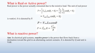 Real Power Draw Electrical Circuit Analysis (AC circuit) | PPTX