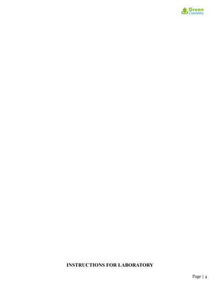 INSTRUCTIONS FOR LABORATORY
Page | 4
 