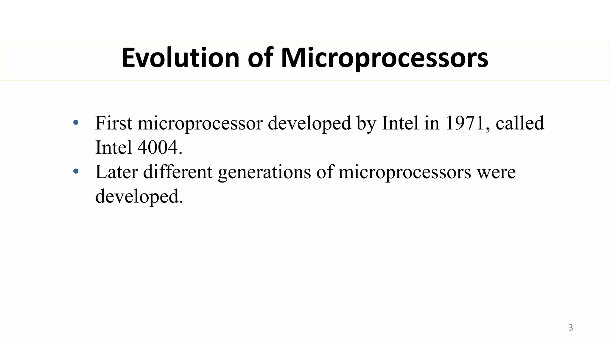 Evolution of Microprocessor | PPTX | Computing | Technology & Computing