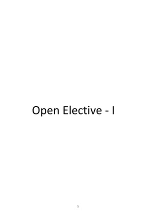 1
Open Elective - I
 