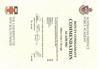 070730 - Deputy Commandant Commendation Academic