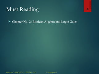 EEE241DLDlect02 Digital logic and design Boolean function | PPTX