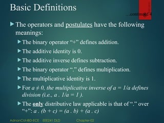 EEE241DLDlect02 Digital logic and design Boolean function | PPTX