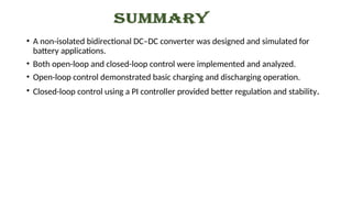 Design and Simulation of a Bidirectional DC-DC Converter for Battery ...