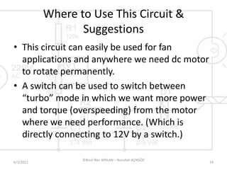 DC Motor Control By Using A Chopper Circuit | PPTX