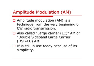 Am/cw Modulation Introduction to Communication Systems 3 | PDF