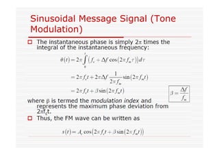 Sinusoidal Message Signal (Tone
Modulation)
 