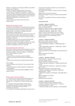Licence Sciences de la Vie et de la Terre parcours Chimie - Biologie | PDF