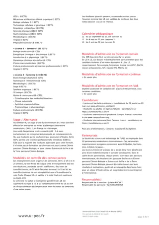 Licence Sciences de la Vie et de la Terre parcours Chimie - Biologie | PDF