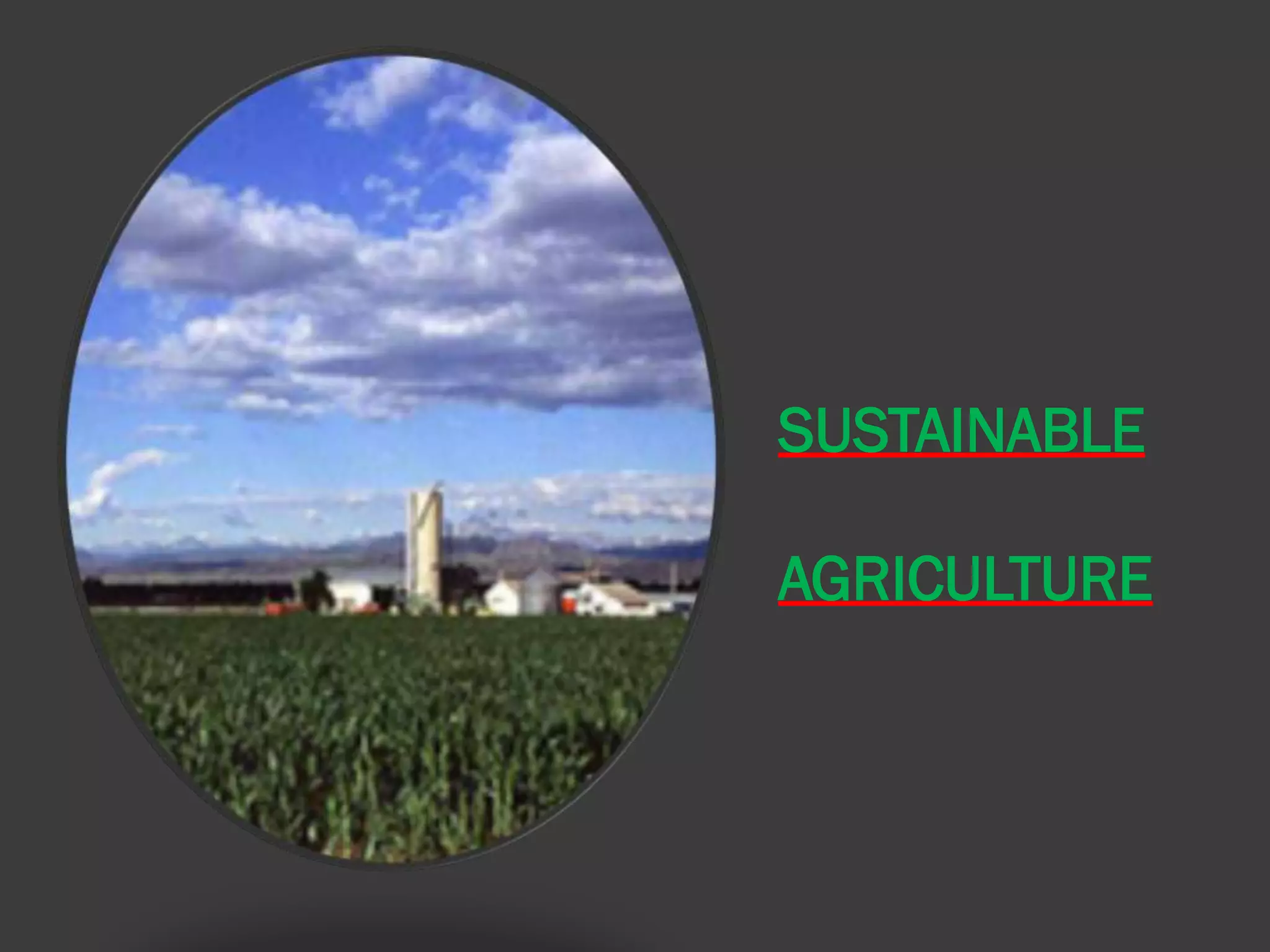 SUSTAINABLE
AGRICULTURE
 