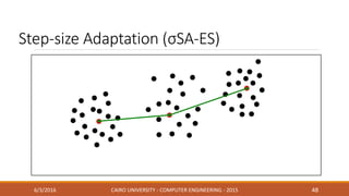 Step-size Adaptation (σSA-ES)
6/3/2016 CAIRO UNIVERSITY - COMPUTER ENGINEERING - 2015 48
 