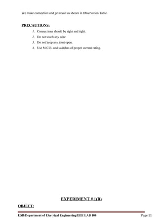 Electrical and Electronics lab manual | PDF