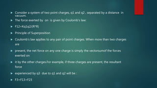 Kq1q2 R ELECTROSTATIC INDUCTION AND GAUSS LAW | PPTX