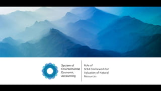 Role of
SEEA Framework for
Valuation of Natural
Resources
 