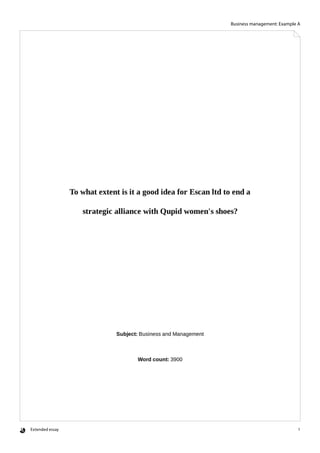 Extended Essay sample showing the BM concepts | PDF