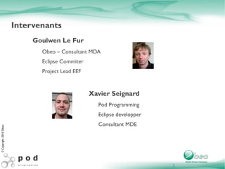 Intervenants Goulwen Le Fur Obeo – Consultant MDA 