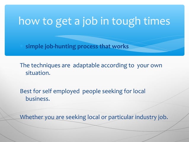 Eeffective techniques for job hunting | PPT