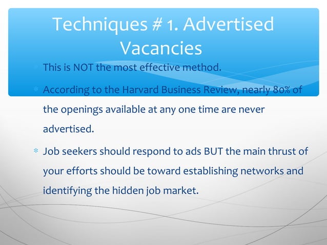 Eeffective techniques for job hunting | PPT