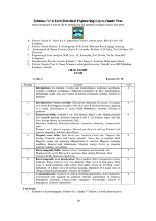 BTech in Electrical Engineering Syllabus WBUT | PDF