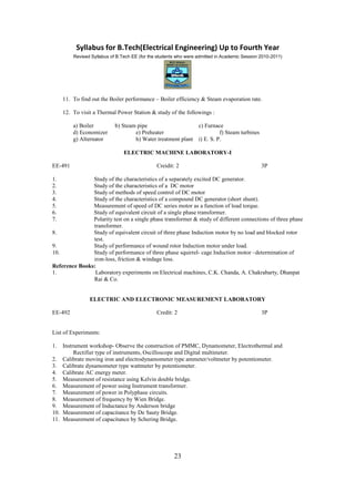 BTech in Electrical Engineering Syllabus WBUT | PDF