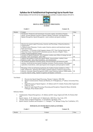 BTech in Electrical Engineering Syllabus WBUT | PDF