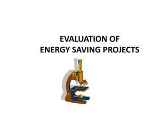 EVALUATION OF
ENERGY SAVING PROJECTS

 