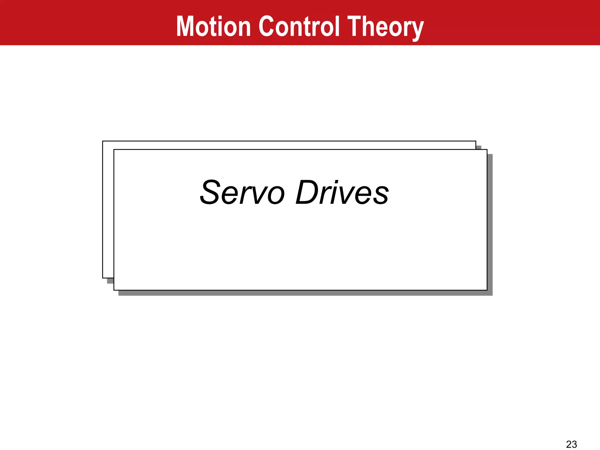 23
Servo Drives
Motion Control Theory
 