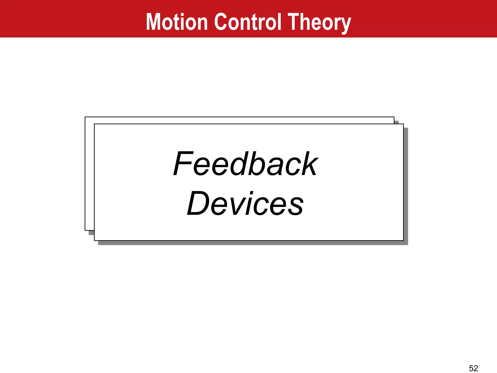 52
Feedback
Devices
Motion Control Theory
 