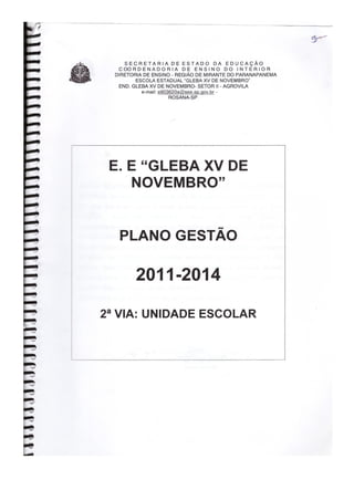 EE. Gleba XV de Novembro - Plano Quadrienal