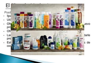 El Plan de Marketing
 Posibles ESTRATEGIAS DE PRECIO
• Igualar o atacar a la competencia
• Utilizar el precio como medio para segmentar mercado
• Ofrecer descuentos especiales por la compra de un nuevo
  producto
• Ofrecer precios especiales para liquidar inventarios
• Lanzar un nuevo producto con un precio alto para darle
  prestigio y diferenciarlo de la competencia
• Establecer escalas de precios en función de los niveles de
  compra
 