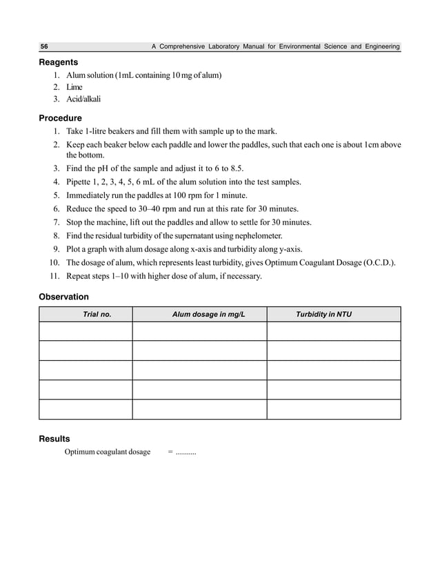 Environmental Engineering Lab Manual