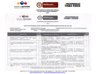 COMPONENTE DE CONDICIONES BÁSICAS
IE LUIS CARLOS GALÁN SARMIENTO
2014
PTA – INFORME ENTREGADO POR LAS DIRECTIVAS Página No...