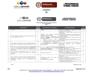 COMPONENTE 
IE 
2014 
PTA – Página No. 2 de 3 
Calle 43 No. 57-14 Centro Administrativo Nacional, CAN, Bogotá, D.C. – PBX:...
