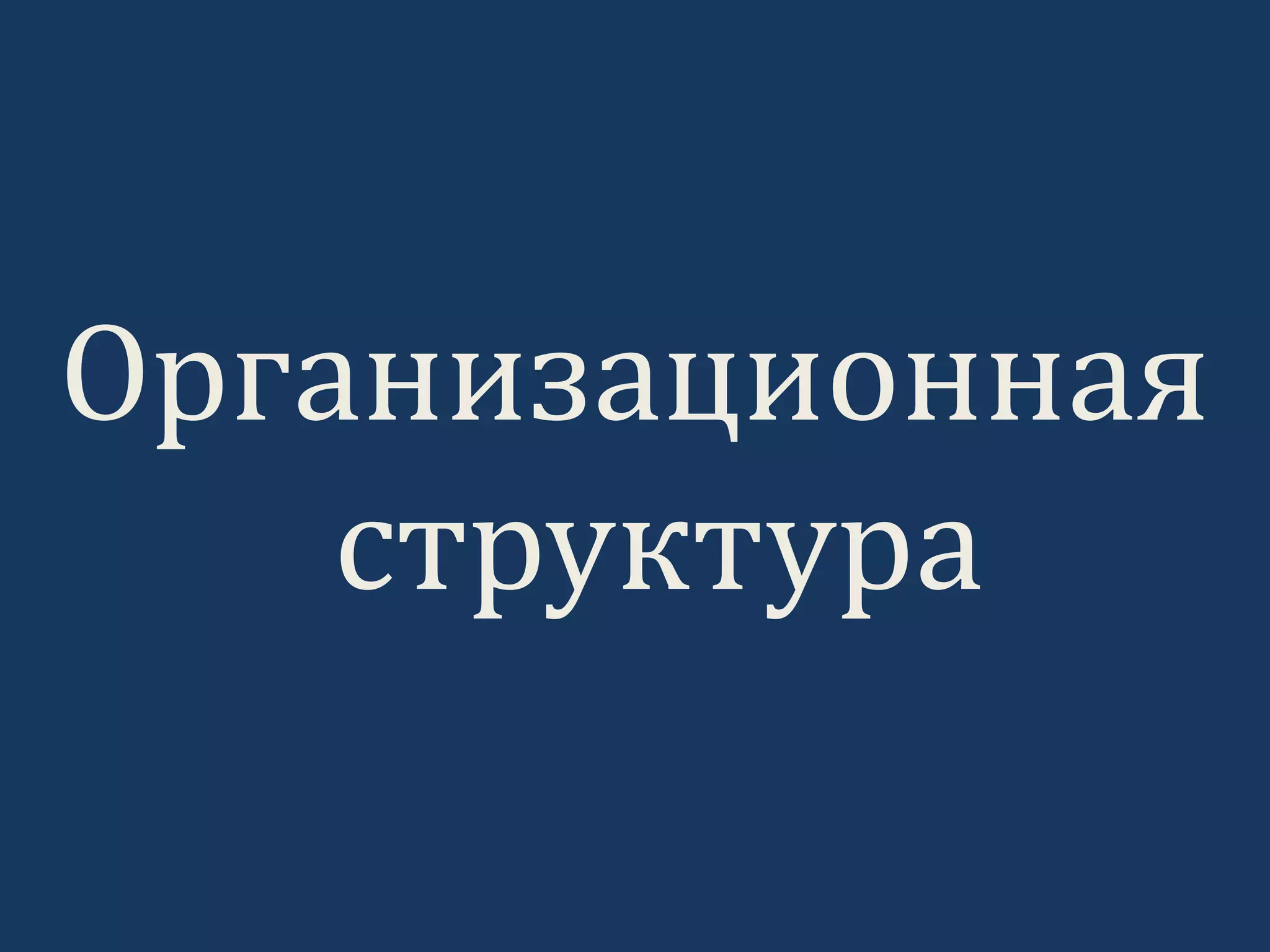 Организационная
структура
 