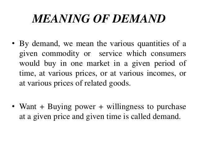 Demand Differences
