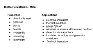 Dielectric Materials types & properties, adavantages, lossess | PDF