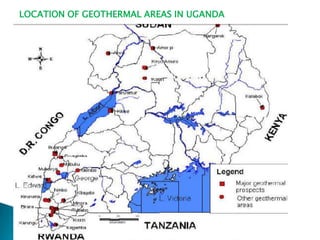 LOCATION OF GEOTHERMAL AREAS IN UGANDA
 