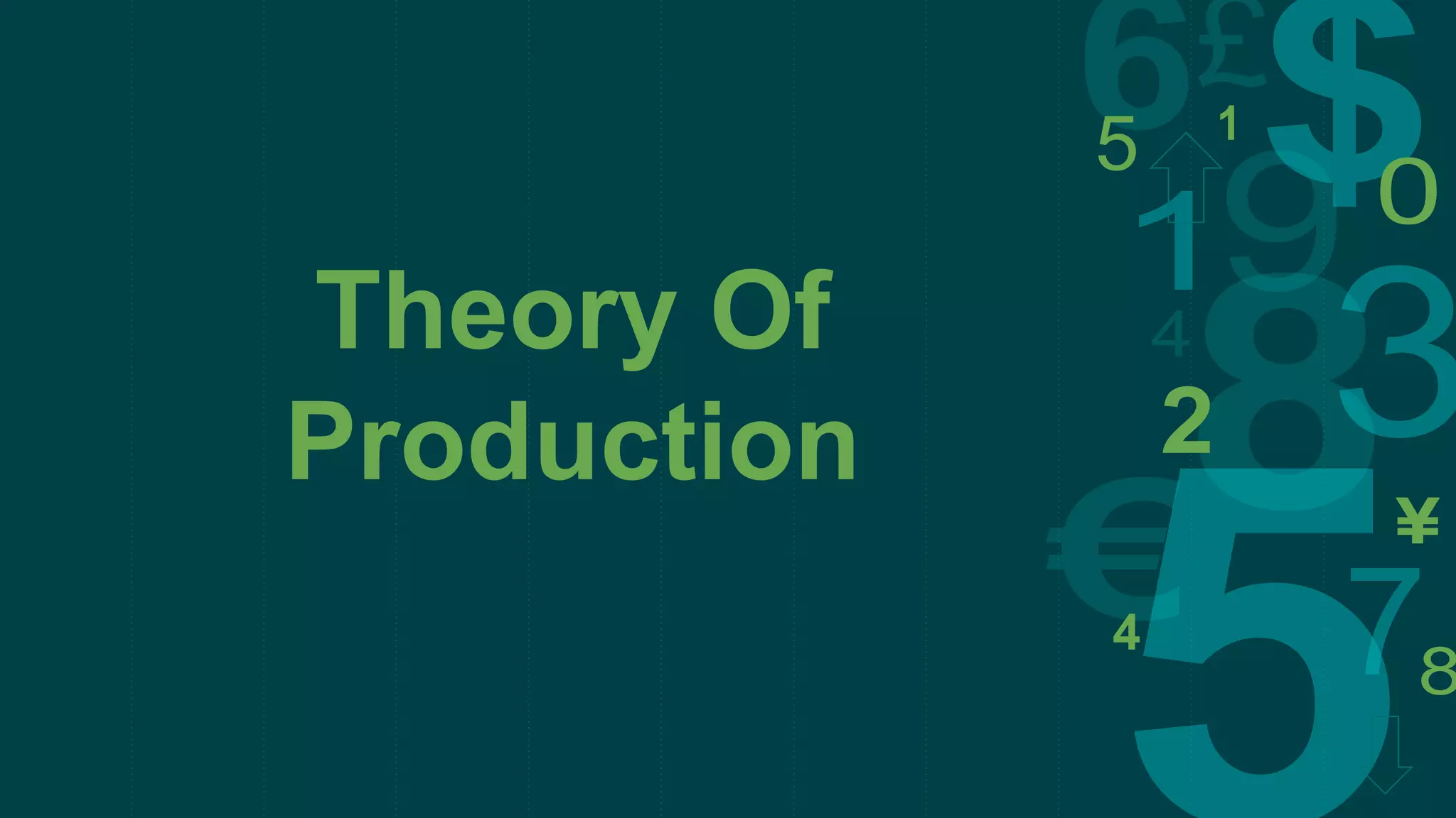 Theory Of
Production
 