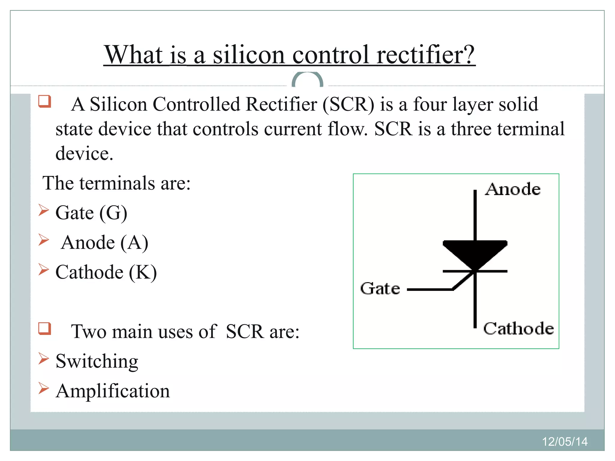 Silicon control rectifier PPT